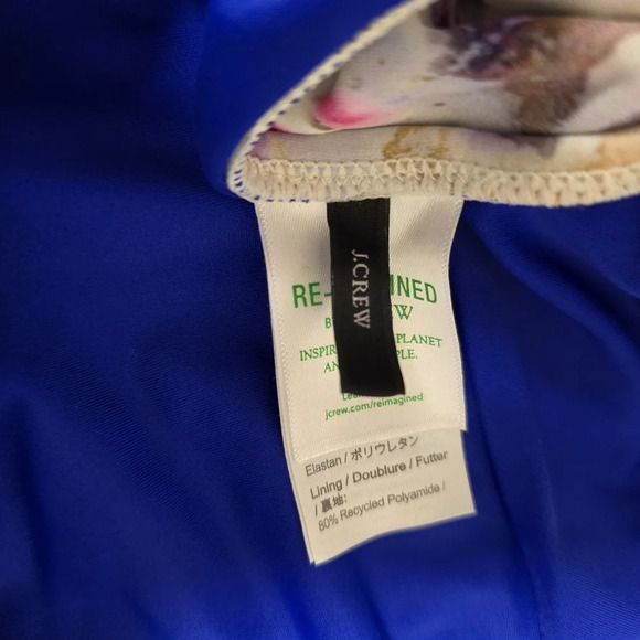 J.Crew Flora Obscura X strappy-back plunge one-piece in kaleidoscope Floral Sz16 - Picture 8 of 11